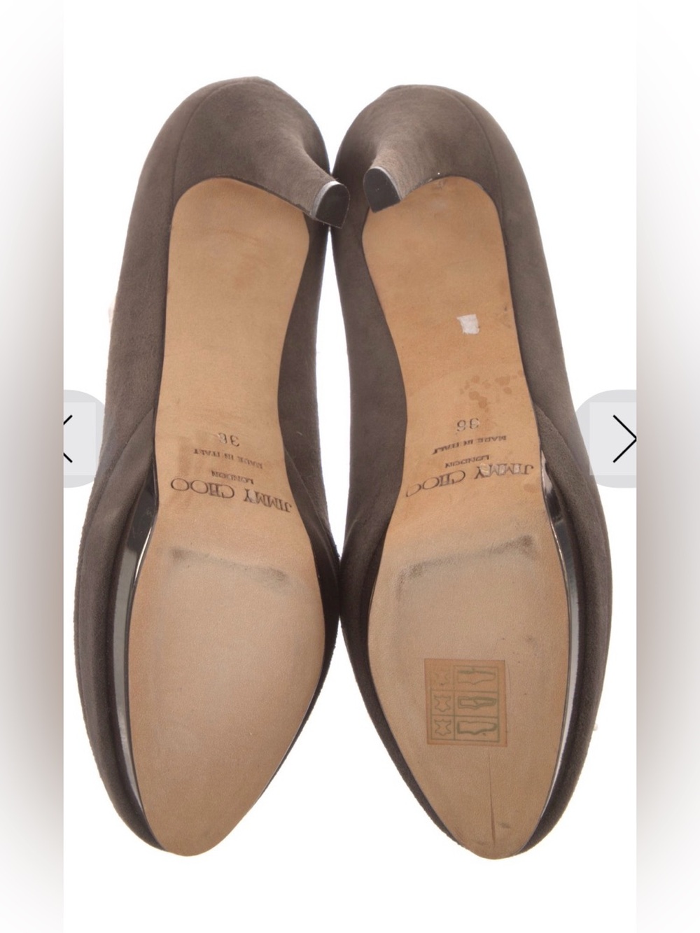 Jimmy Choo Taupe Suede Platform Pump - Picture 5 of 6